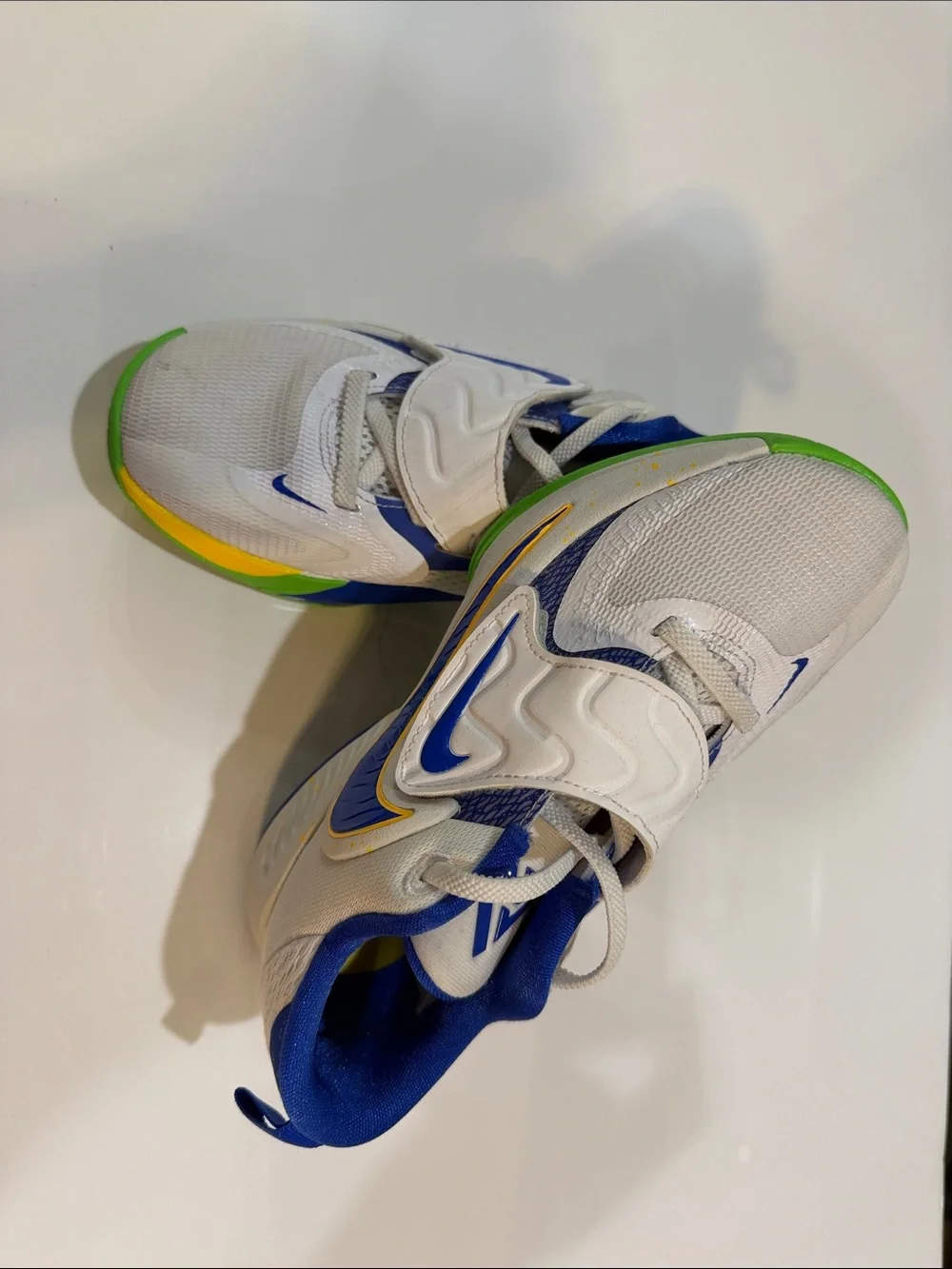 Nike Kids Basketball Shoes | Size 2Y | White / Royal Blue / Green